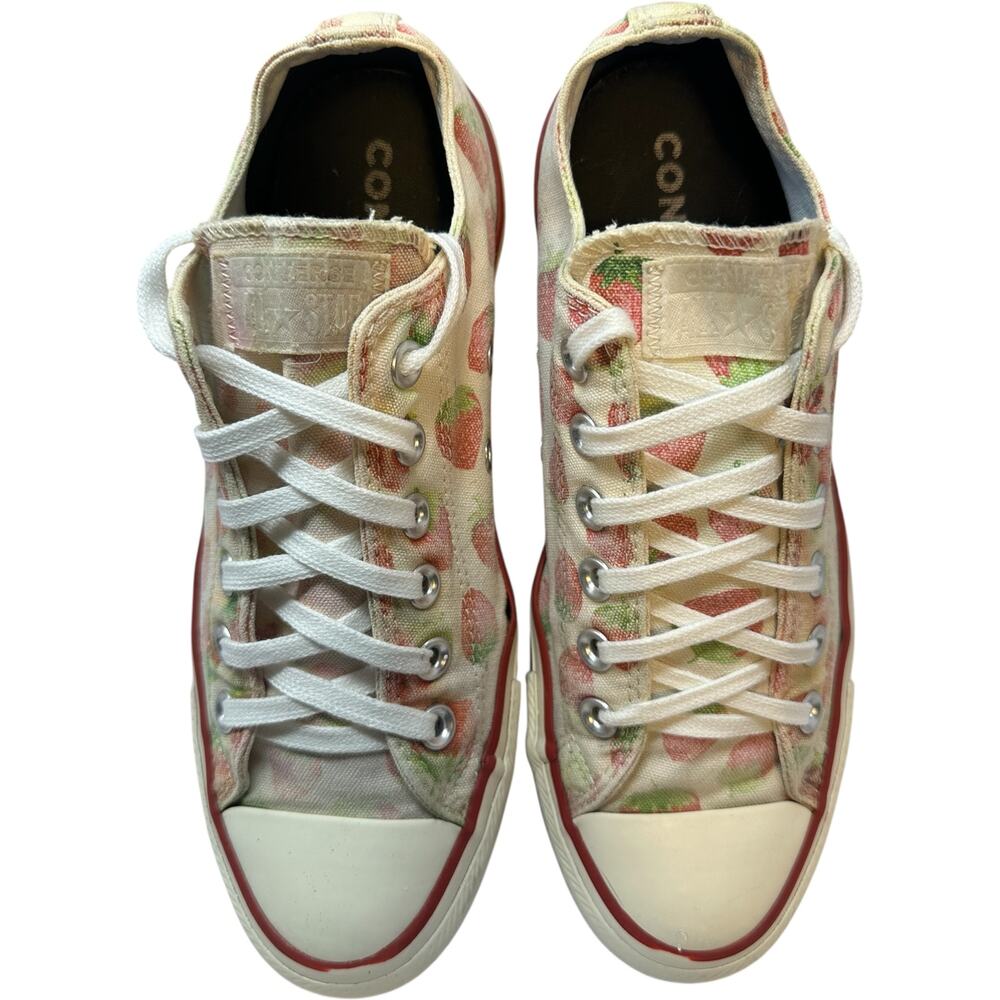 VTG Converse All Star Low Top Sneakers Womens 8 Mens 6 Strawberry Print Canvas
